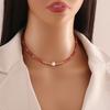 [Bingmeng] Collar de cuentas de arroz de diseño original cadena para la clavícula de perlas naturales collar bohemio N046