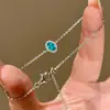 Pulsera Huevo de Paloma Mini Azul Neón Paraíba, Lujo Ligero y Exquisita, Adecuada para el Viaje Diario, Apilable, Diamante Rosa, Accesorio de Muñeca Ajustable y Extensible
