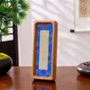 Marco de Fotos de Madera Maciza con Ensamblaje de Caja y Espiga Nogal Negro Esquina Redondeada Adornos DIY Cultural y Creativo Mesa Canto Brocado Tarjeta Dura Montaje de Palabras de Caligrafía Chinoiserie
