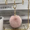 Llavero colgante de bola de peluche de 8 cm de imitación de piel de conejo Rex, accesorios de joyería para ropa y equipaje transfronterizos