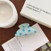Pinza de tiburón versátil estilo ins coreano con diseños de frutas y arándanos, pinza para el pelo de cuadros azul claro para recogidos de niñas, nuevo