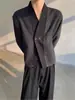 Cardigan de Botão Duplo Estilo Old Money Jaqueta de Terno de Lã Curta Costurada Masculina Primavera e Outono Tendência de Terno de Lã Solto Retro