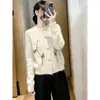 Nuevo Cárdigan de Punto con Bordado Floral Francés Retro Hecho a Mano, Hombros Caídos Suaves y Cuello Redondo para Mujer, Otoño/Invierno 2026