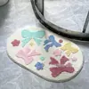 Tapete Estilo Ins de Imitação de Caxemira com Laço Tapete Decorativo para Sala de Estar Absorvente e Fácil de Cuidar Tapete para Piso de Banheiro Tapete para Porta de Entrada