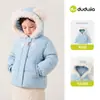 [Resistencia al agua nivel 4] Chaqueta de algodón para niñas Dudu, abrigo acolchado de otoño e invierno para niños, prenda exterior de algodón engrosada para niñas pequeñas