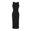 Vestido de punto Bodycon Elástico Delgado de Manga Larga sin Mangas con Cuello en U para Mujer, Vestido de Tirantes de Verano 2026