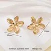 Pendientes de Acero Inoxidable de Alta Gama Tohm Transfronterizos Nuevo Estilo Simples y Versátiles Pendientes Dorados de Moda Que No Se Desvanecen y No Son Alérgicos