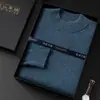 Suéter de Cachemira para Hombre, Cuello Semi Alto, Capa Base Delgada, Tejido de Lana, Otoño/Invierno, Adolescentes, Ropa Interior Casual, Tallas Grandes
