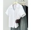 Verão de Menina Cheinha Nova Camisa Simples de Cor Sólida com Gola Reversível de Manga Curta Tamanho Plus Size 100kg Blusa Casual com Decote V para Mulheres 0132