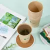 Qixin L19207 Vasos de Papel de Fibra de Bambú Color Natural Tamaño Grande 270ml Paquete de 50 Marrón