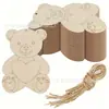 Em Estoque Urso Coração de Madeira Fatia de Madeira DIY Decoração de Animal de Desenho Animado Pingente de Madeira Decoração de Festa em Casa 10 peças