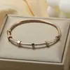 Pulsera de Diamantes con Remaches Transfronteriza Ins Diseño de Nicho Acero de Titanio Pulsera sin Color para Mujer y Novia