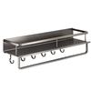 Estante de Baño sin Perforación, Estante de Almacenamiento para Inodoro y Baño Montado en la Pared, Aluminio Espacial, Impermeable, Lujo Ligero