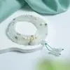 Pulseira Esmeralda Tianshan Novo Estilo Chinês Estilo Nacional Joias Jade de Seda Dourada Natural de Xinjiang Jade Jade Jade Cor Flor Flutuante Pulseira de Jade