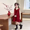 Vestido para meninas para primavera e outono de 2026, novo e estiloso vestido infantil com estilo chique francês, adequado para aniversários e ocasiões de princesa