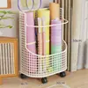 Suporte de Armazenamento para Tapete de Yoga, Carrinho Pequeno de Armazenamento, Suporte de Armazenamento para Equipamentos de Fitness, Rack Organizador de Basquete Móvel, Cesta para Halteres
