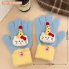 Nuevos Guantes de Invierno Cálidos Dopamina Creativos con Empalme Sin Dedos Pantalla Táctil Versátiles para Niñas Ciclismo a Prueba de Frío Guantes de Cinco Dedos