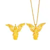 Collar Colgante Ángel Guardián Río de Amor Incrustado de Diamantes Oro Arena Mismo Estilo de la Tienda de Oro Puzuo Cadena para Clavícula Diosa de la Oración para Mujeres
