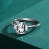 Anillo de diamantes rectangulares de plata esterlina s925 para mujer, estilo europeo y americano, ligero, de lujo, de alta gama, elegante, combina con todo, joyería de boda.