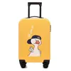 Atacado Personalizado Desenho Animado Bagagem Fosco Estilo Coreano Zíper Case com Rodinhas Roda Universal Malas Fechadura Combinatória para Homens e Mulheres