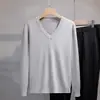 Nuevo suéter de punto atemporal para hombre de manga larga al por mayor con cuello en V, clásico de otoño e invierno, versátil, moda transfronteriza, top para hombre