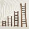 Manualidades creativas de madera, pequeña escalera de madera, herramientas de casa en miniatura, escalera pequeña, fábrica de juguetes educativos para niños