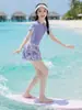 Novo Maiô Infantil para Meninas 2026 Novo Verão Maiô de Peça Única para Meninas Estilo Saia Perna Quadrada para Crianças Maiores