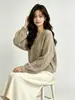 Fábrica de Jerseys Dalan Source 2026 Otoño/Invierno Nuevo Estilo Coreano Cuello en V Holgado Versátil Manga Larga Jersey de Punto Trenzado para Mujer