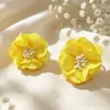 Presilhas de Orelha de Chiffon e Renda com Flor Estilo Japonês e Coreano, Super Doces e Exageradas, Brincos para Férias na Praia, Atacado