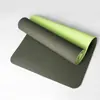 Tapete de Yoga TPE Linha de Postura Logo Cor Única Duas Cores 6/8mm Tapete para Pular Corda Espessado e Alargado Tapete de Fitness Fábrica Atacado