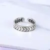 Anillo de paz retro para hombre, estilo moderno y genial, anillo para el dedo índice, plata tailandesa de imitación envejecida, espiga de trigo, anillo individual para hombre