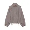 Ropa de mujer europea y americana transfronteriza ZA, popular en AliExpress, nueva moda de principios de otoño, chaqueta a cuadros casual holgada con cuello alto