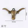 Venta caliente transfronteriza de Amazon aleación DIY accesorios para joyería hueco cabeza de vaca accesorios de cuchillo de luna curvo colgante para collar colgante