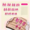 Uñas Postizas Portátiles para el Día de San Valentín Ojo de Gato Moño Rosa Uñas Postizas Portátiles de Alta Calidad Hechas a Mano Brillosas Estilo Europeo y Americano Venta al por Mayor