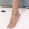 Venta Caliente en Amazon Tobillera de Amor con Pedrería Cadena de Tobillo con Colgante de Corazón Totalmente Diamantado Tobillera para Mujer Accesorios Europeos y Americanos