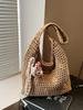 Bolso de Punto Transfronterizo para Mujer, Gran Capacidad, Nuevo 2026 Primavera/Verano, Bolso de Hombro de Punto Calado para Compras, Bolso de Playa Estilo Perezoso