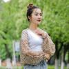 Chal de gasa con estampado de anacardo, protector solar, manga larga, fino, para uso exterior, pequeño chal, bufanda para mujer, venta al por mayor