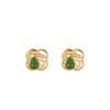 Joyería Yuebao Plata Esterlina S925 Chapado en Oro Esmeralda Vintage Estilo Nacional Calabaza Fulu Trébol de Cuatro Hojas de la Suerte Aretes de Plata