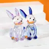 Esmalte de colores manualidades de conejitos lindos adornos para el hogar coche oficina escritorio perro decoración de vidrio regalos animales transfronterizos