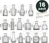 Juego de Jarrones Pequeños Decorativos de Vidrio Vintage Transparente Estilo Ins, Jarrón de Flores y Botella de Aromaterapia, El Más Vendido Transfronterizo con un Toque de Lujo
