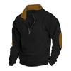 Nueva Sudadera Gruesa de Manga Larga con Cuello Alto, Bloques de Color Bordados, Estilo Americano, Talla Europea, para Hombre, Casual al Aire Libre, Primavera y Otoño