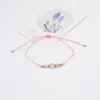 Pulsera artesanal de piedra de cristal natural más vendida transfronteriza, pulsera delgada con cuentas de hilo de colores, estilo pequeño y fresco, perfecta para mejores amigas