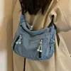Bolsa Tote Feminina para Ir para a Aula, Nova Moda Casual Outono 2026 Bolsa de Ombro, Bolsa de Jeans de Grande Capacidade