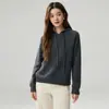 Sudadera de Cachemir para Mujer 2026 Otoño Invierno Nueva Elegante Casual Versátil Color Sólido Jersey con Capucha Tejido Caliente Suéter
