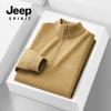 JEEP SPIRIT 2024 otoño e invierno suéter de media cremallera para hombre cómodo transpirable cálido bloquea la temperatura casual moda