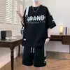 Conjunto Esportivo Casual da Moda de Verão para Jovens, Amigo da Pele, Respirável, Solto e Versátil, Conjunto de Duas Peças Casual de Tamanho Grande para Meninos
