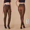 Suministro Exclusivo Transfronterizo de Medias Falsas Transparentes para Mujer, Talla Extra Grande, Entrepierna de una Sola Pieza, Forradas de Polar, Engrosadas, Cálidas, Transparentes para la Piel, Leggings con Aspecto de Pierna Desnuda