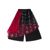 Traje de Performance de Danza Jazz para Niñas, Nuevo Conjunto Rojo de Tirantes Estilo Chino, Falda de Gasa Fluida Caligráfica, Ropa Moderna de Street Dance para Niños