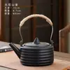 Conjunto de chaleira para fogão com aquecedor de chá, chaleira de fogão a carvão, panela com alça lateral de cerâmica, panela com viga de elevação de grés, panela de cerâmica, panela à prova de lenha
