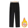 Calça de Veludo Plus Size Outono/Inverno da Mamãe Feminina Solta Tamanho Grande Espessada Quente Casual Roupa Externa Calça de Perna Reta